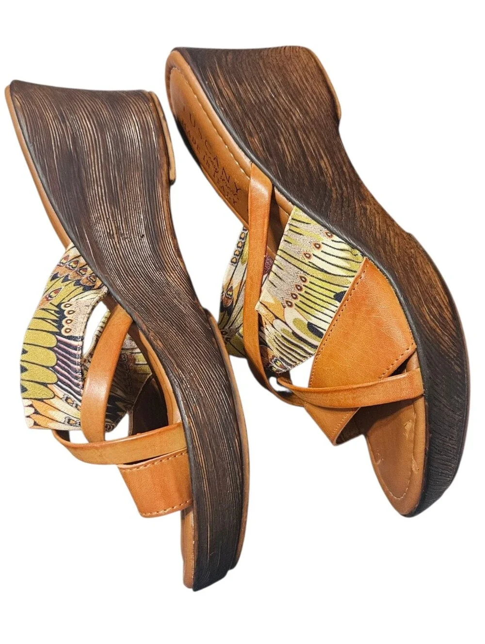 Tuscany by Easy Street Size 8M Made in Italy Women's Wedge Slide Sandals